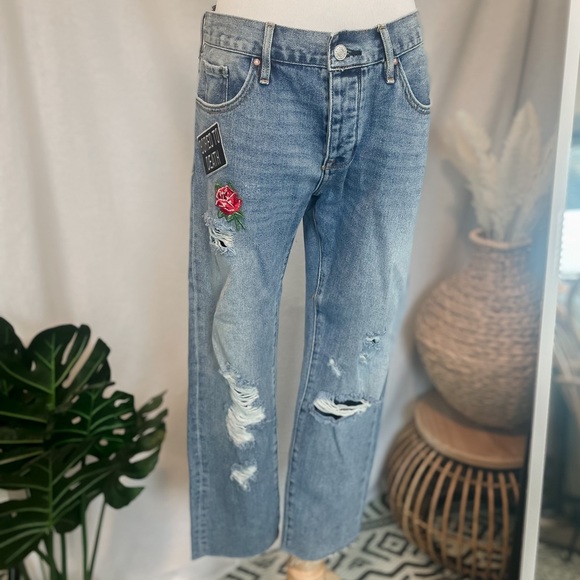 PACSUN NWOT Distressed Jeans With Patches - Picture 5 of 16